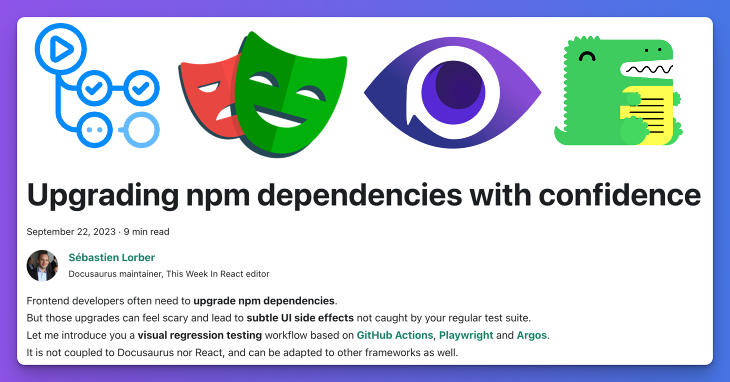 Upgrading frontend dependencies with confidence - social card